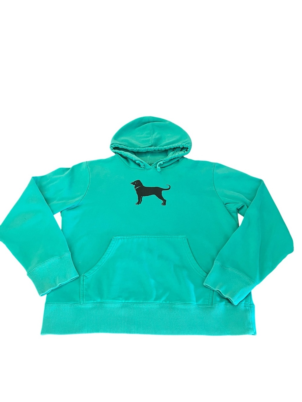 The Black Dog Men’s Green Pullover Hoodie with Black Dog Silhouette